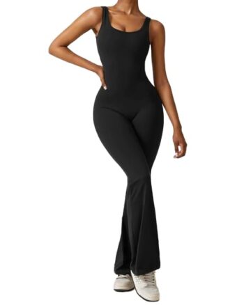 Turn heads with the Cheekee Flare Jumpsuit, featuring a sexy backless design, V-waist hip pleat, and breathable 4-way stretch fabric.
